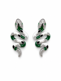 Emerald Coil Snake Stud Earrings