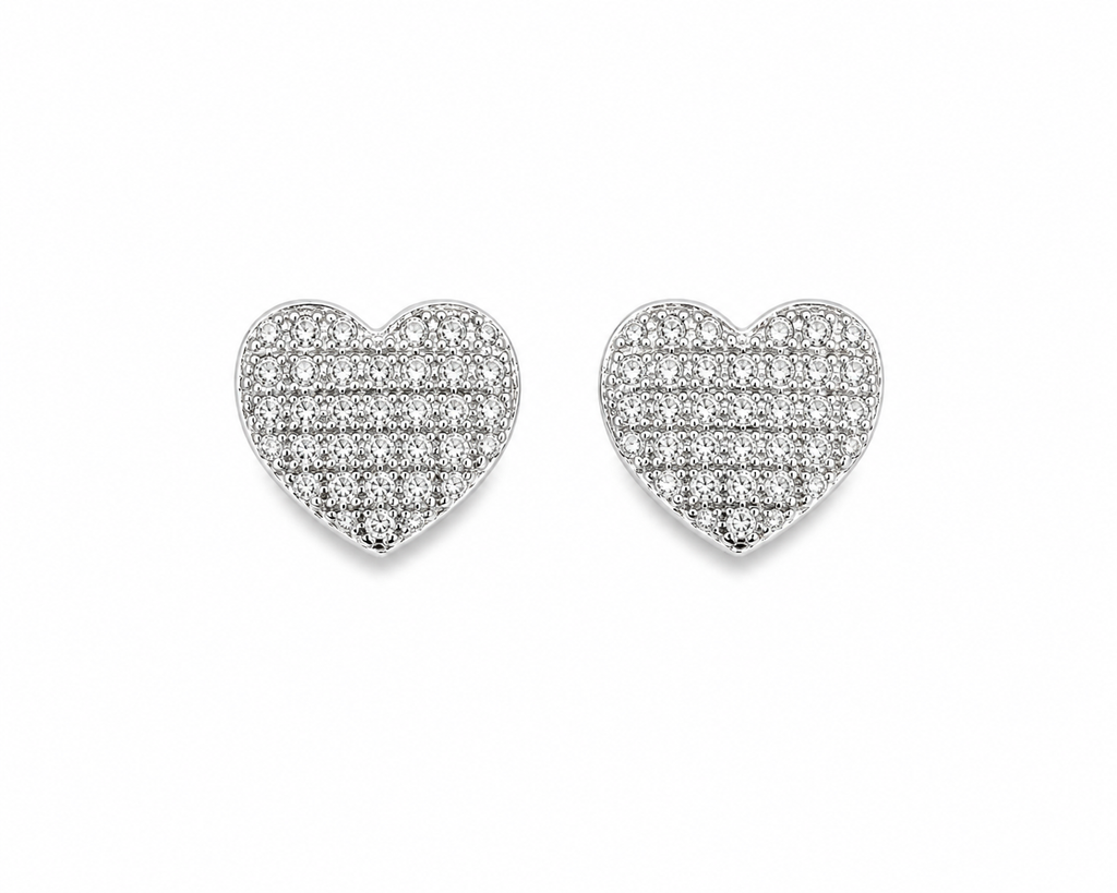 Amour Pavé Heart Stud Earrings