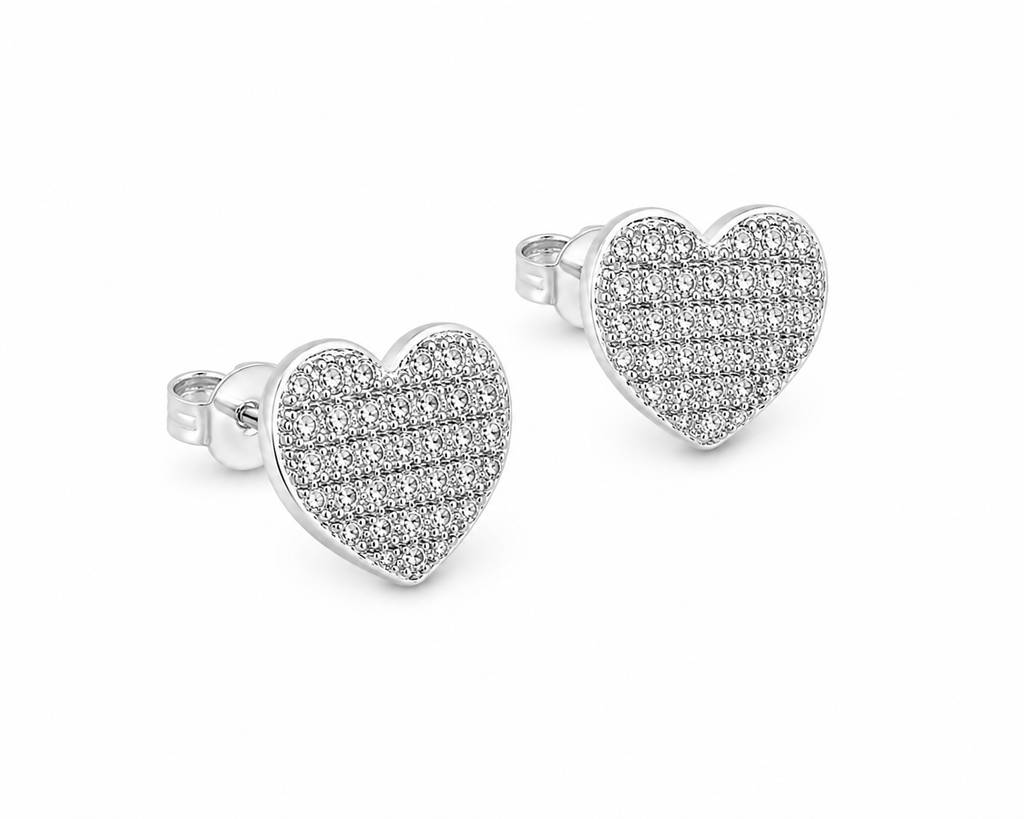 Amour Pavé Heart Stud Earrings