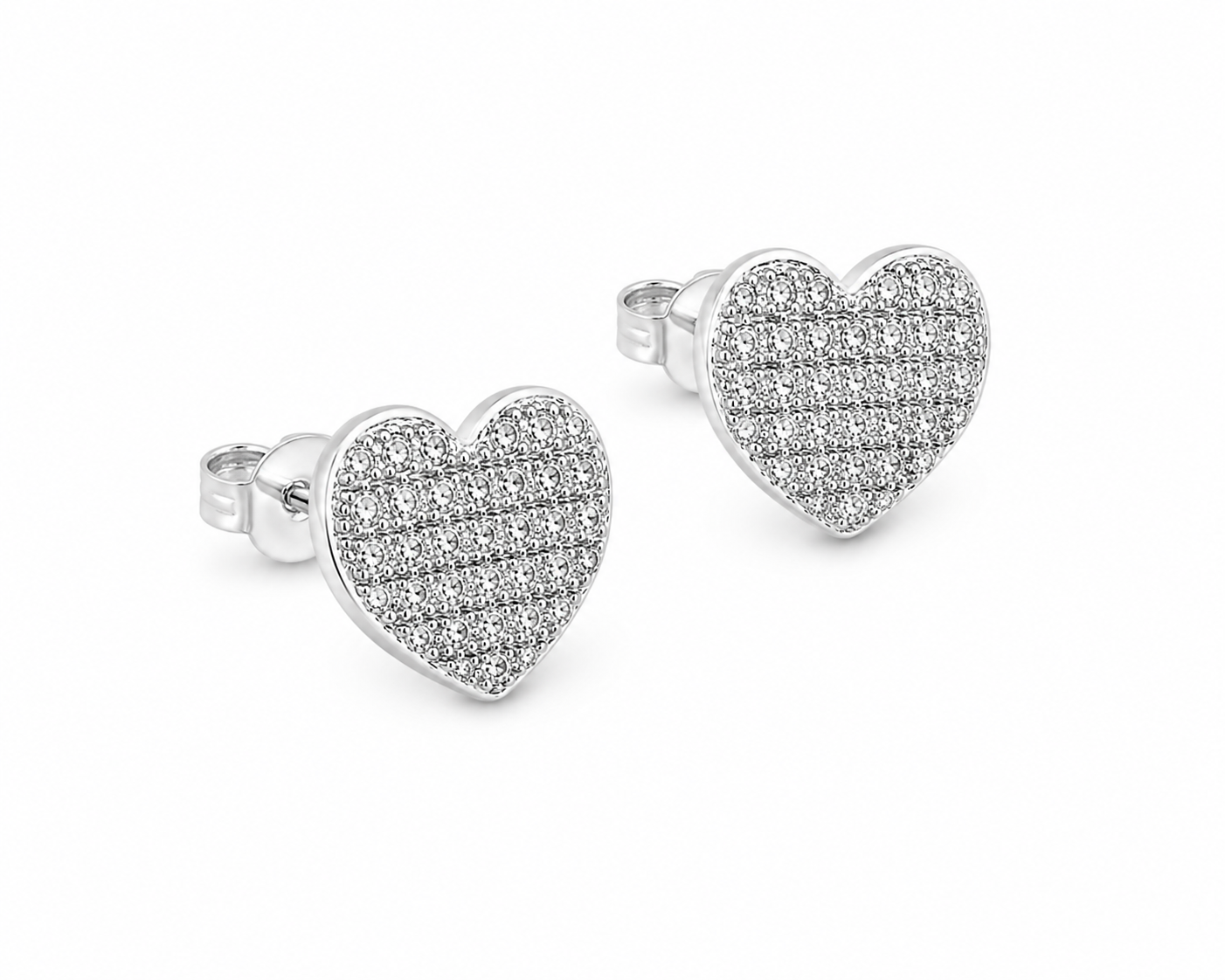 Amour Pavé Heart Stud Earrings