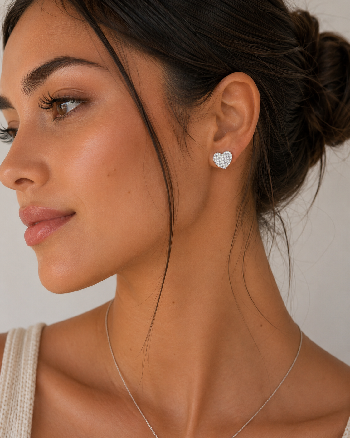 Amour Pavé Heart Stud Earrings