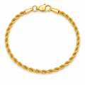 Lite Rope Chain Bracelet in 10k Yellow Gold  (2.50 mm)