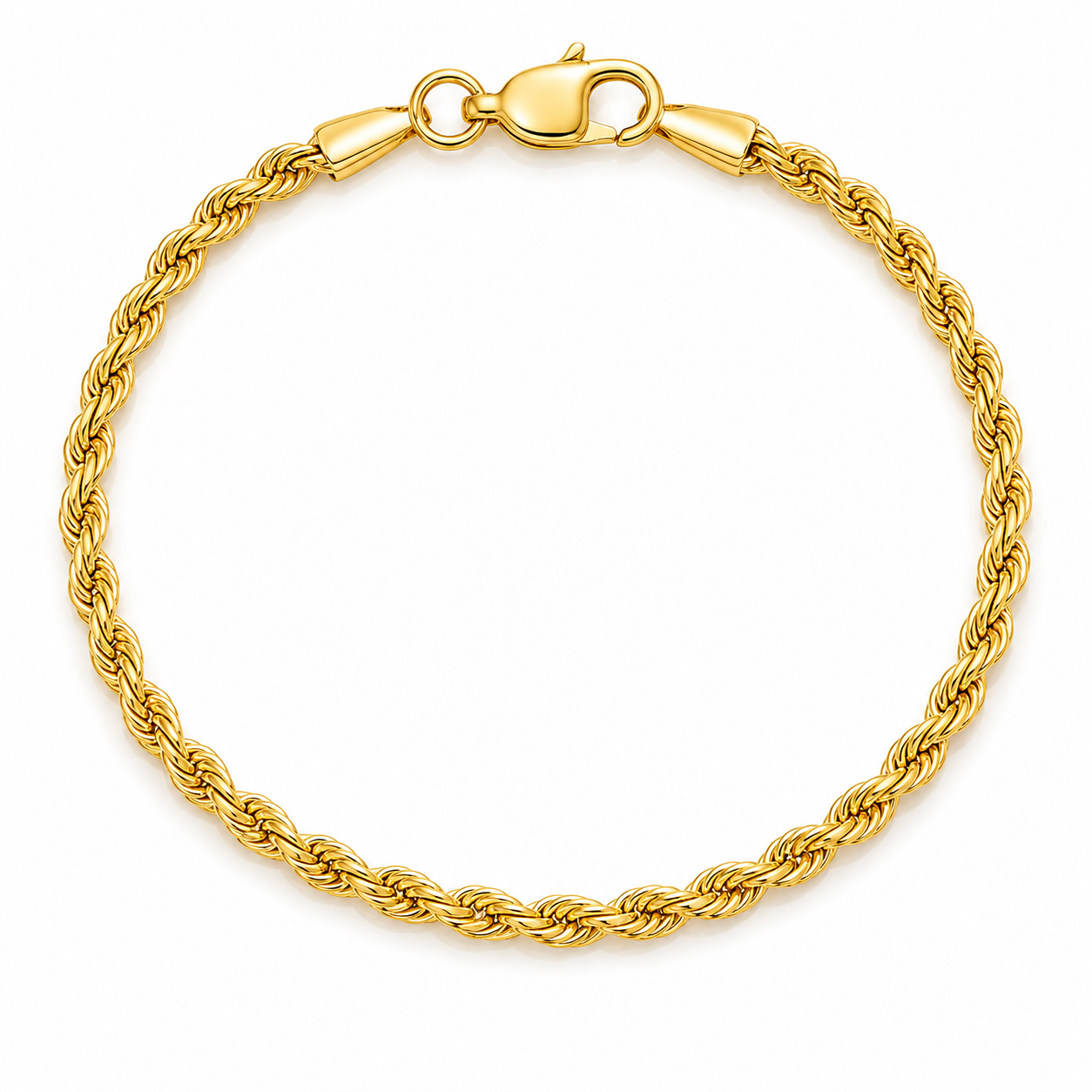 Lite Rope Chain Bracelet in 10k Yellow Gold  (2.50 mm)