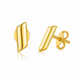 14k Yellow Gold Polished Rectangular Post Earrings