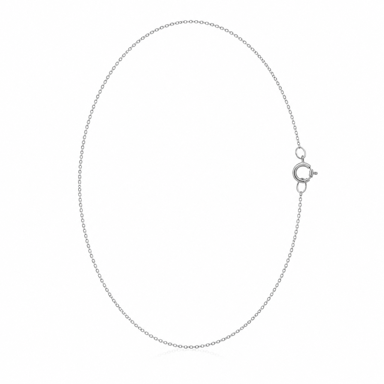 14k White Gold Diamond Cut Cable Link Chain (0.68 mm)