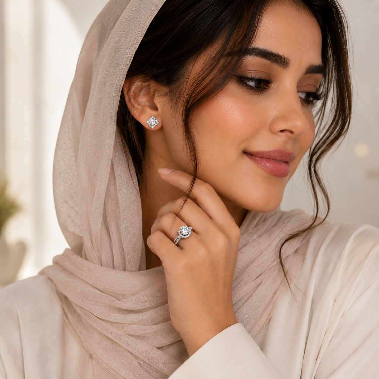 Stellar Halo Moissanite Ring