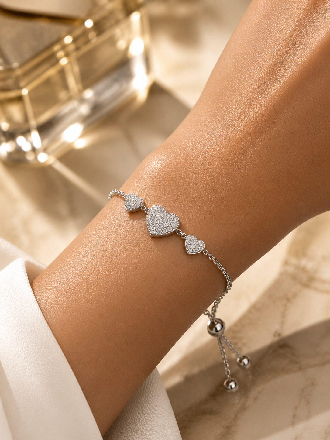 Trinity Heart Slider Bracelet
