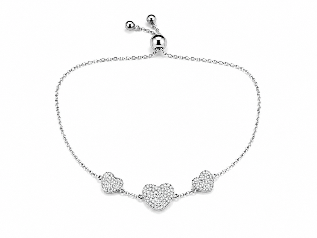 Trinity Heart Slider Bracelet
