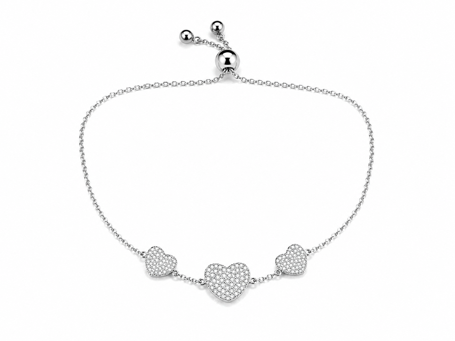 Trinity Heart Slider Bracelet