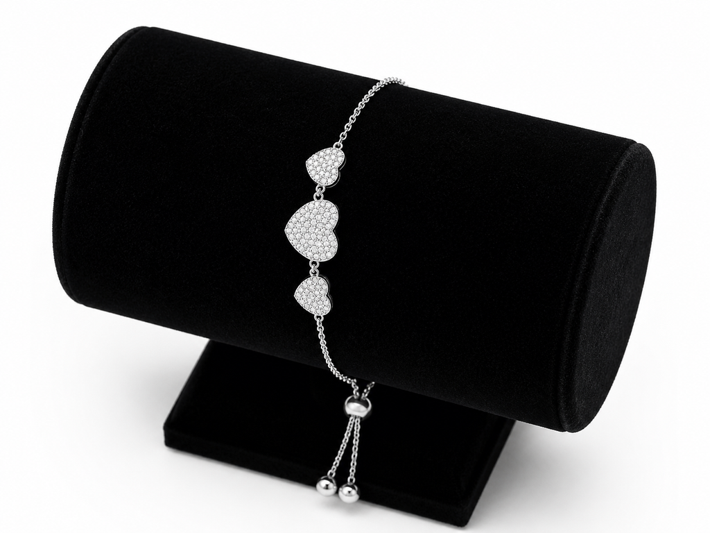 Trinity Heart Slider Bracelet